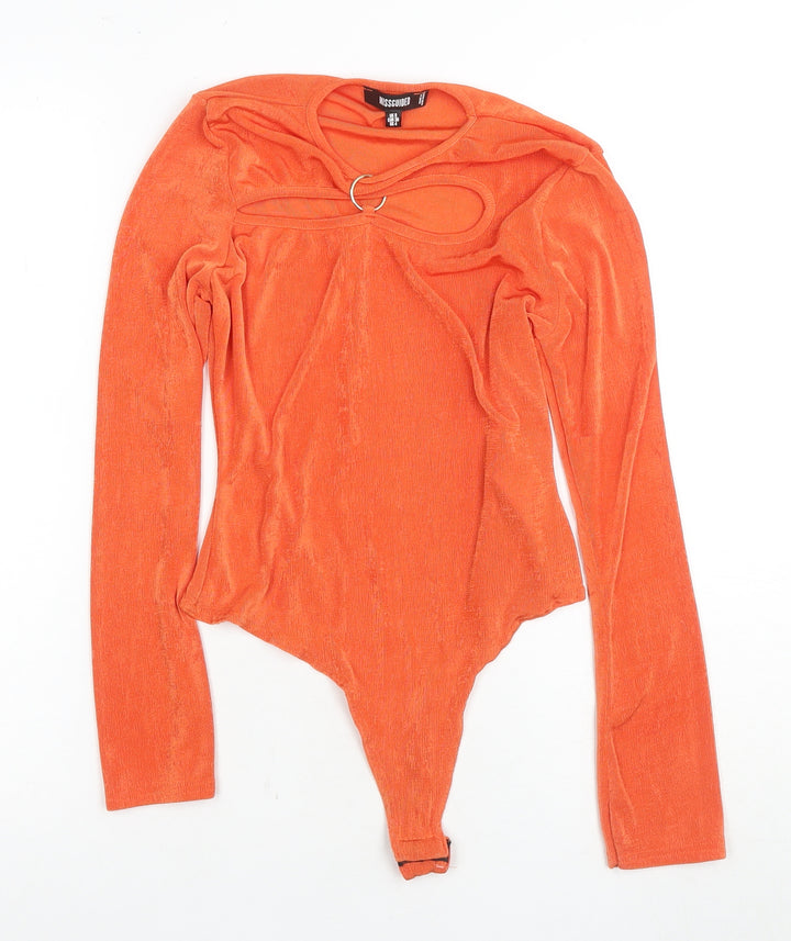 Missguided Orange Women's Blouse Long Sleeve Size 8