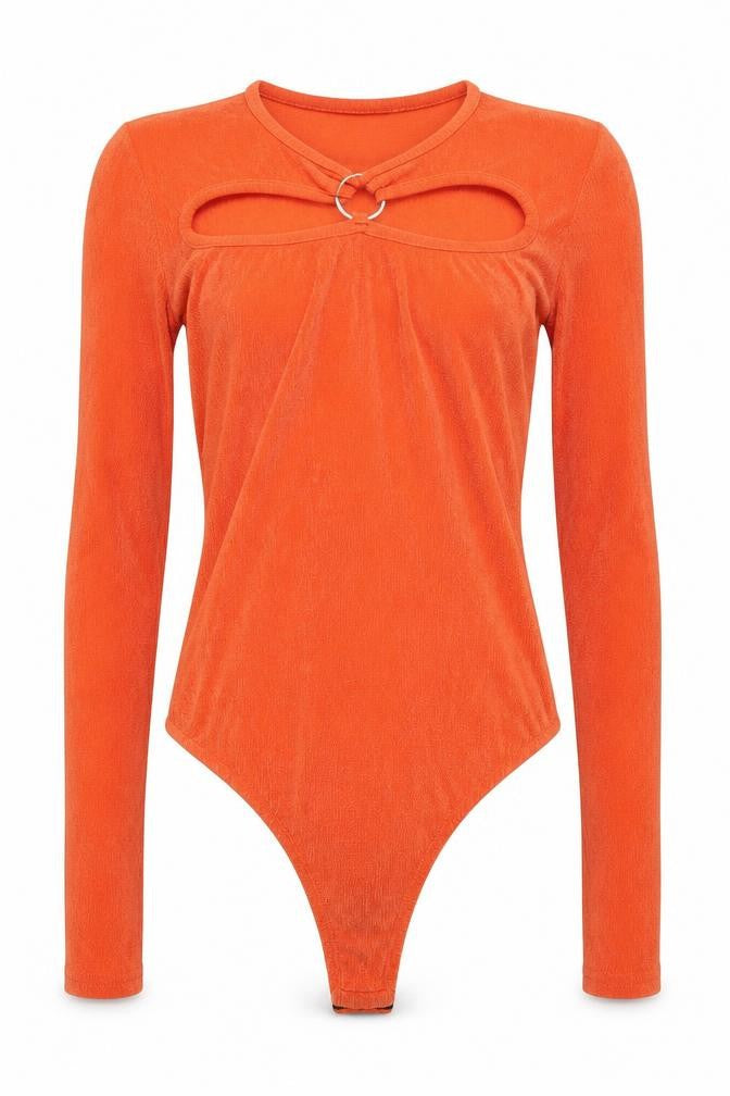 Missguided Orange Women's Blouse Long Sleeve Size 8