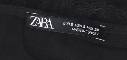 ZARA Black Bodycon Dress Women Size 8 Party V-Neck