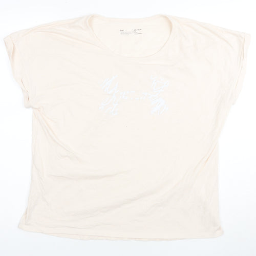 Under Armour Women's Beige T-Shirt M, Casual, Relaxed