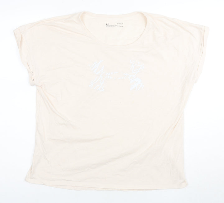 Under Armour Women's Beige T-Shirt M, Casual, Relaxed