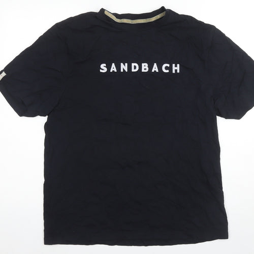 O’Neills Men's Black Logo T-Shirt, Size L, Cotton