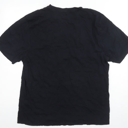 O’Neills Men's Black Logo T-Shirt, Size L, Cotton