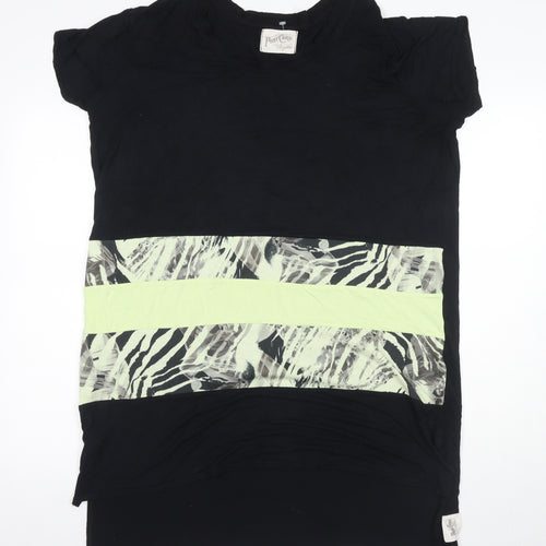 Post Card Women's Black Animal Print T-Shirt, Size L