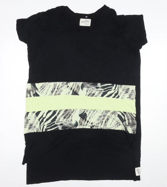 Post Card Women's Black Animal Print T-Shirt, Size L