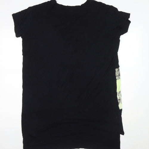 Post Card Women's Black Animal Print T-Shirt, Size L