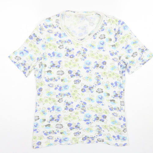 Eastex Women's Floral Multicoloured V-Neck Top