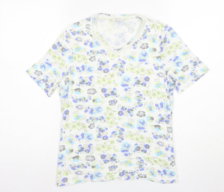 Eastex Women's Floral Multicoloured V-Neck Top