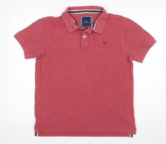 Crew Clothing Red Polo Shirt Men M Classic Cotton