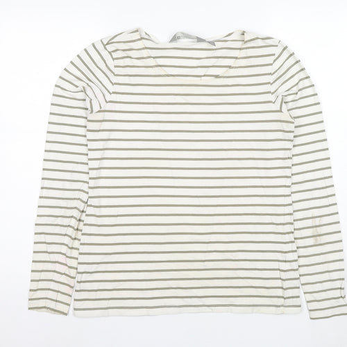Mountain Warehouse Women's White Striped T-Shirt Long Sleeve