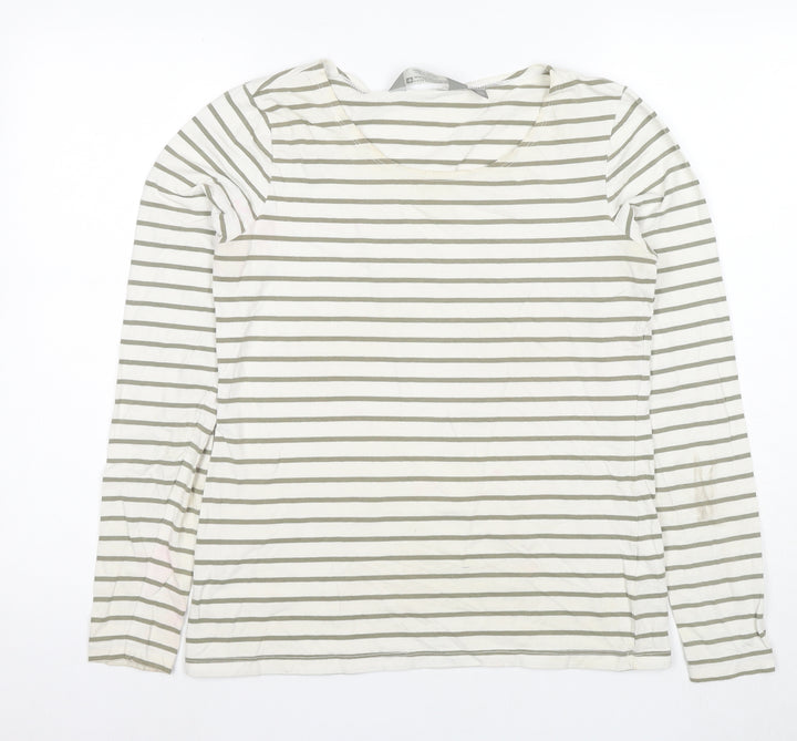 Mountain Warehouse Women's White Striped T-Shirt Long Sleeve