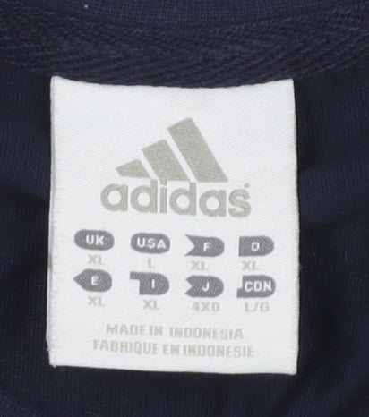 adidas Men's XL Blue Crew Neck Logo T-Shirt