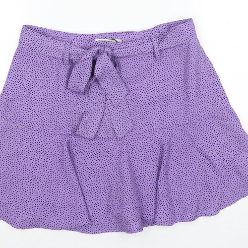 Stradivarius Women's Purple Polka Dot Skirt L