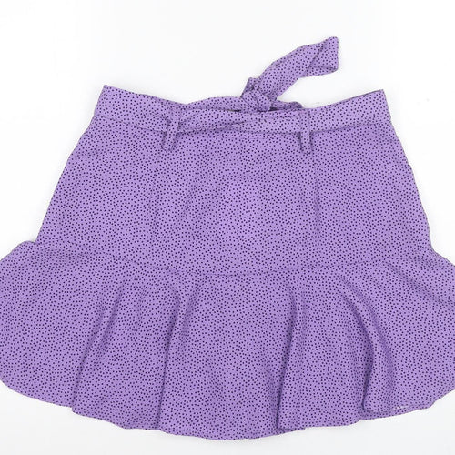 Stradivarius Women's Purple Polka Dot Skirt L