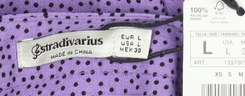 Stradivarius Women's Purple Polka Dot Skirt L