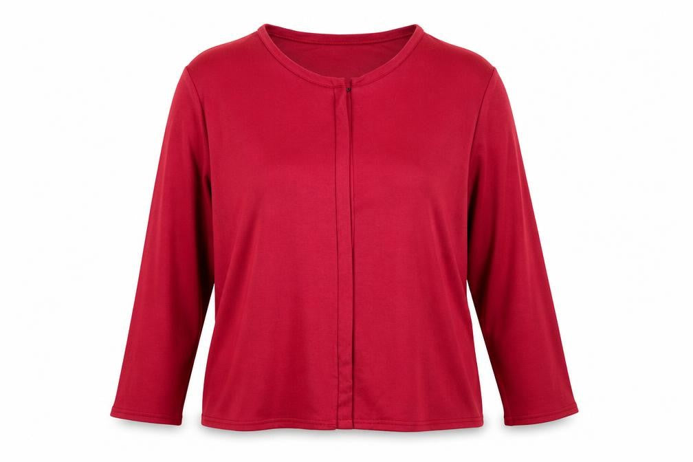 Front view of Richards Women's Red Basic T-Shirt, size 16