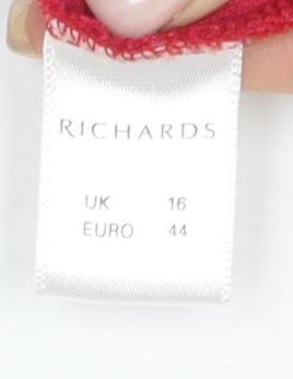 Richards Women's Red Basic T-Shirt Size 16