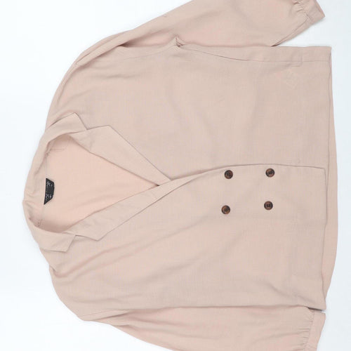 Topshop Women's Beige Wrap Blouse Size 4