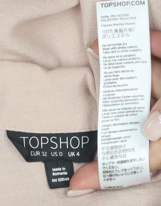 Topshop Women's Beige Wrap Blouse Size 4