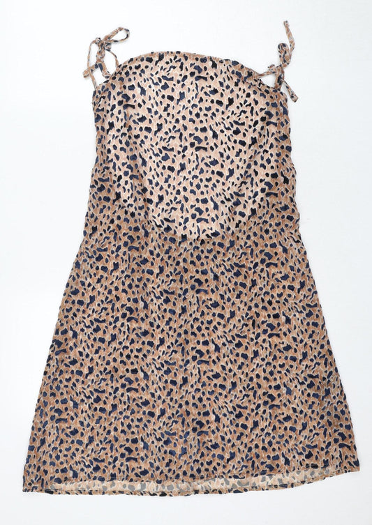 ASOS Women's Beige Animal Print Dress Size 10