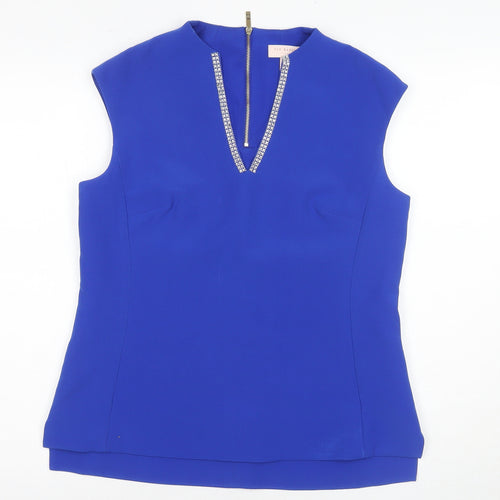 Ted Baker Women's Blue Sleeveless Blouse - Size S