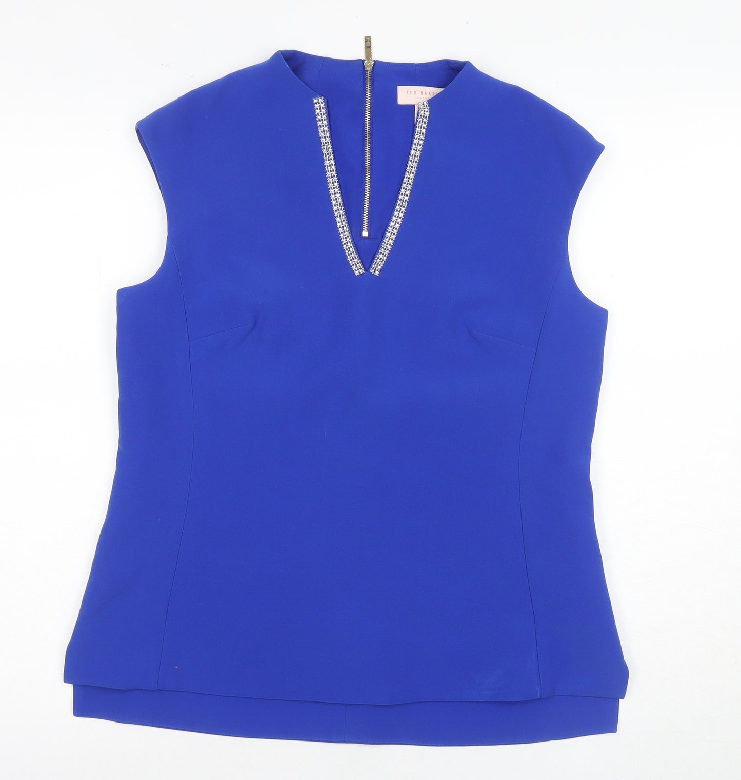 Ted Baker Women's Blue Sleeveless Blouse - Size S