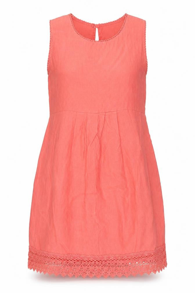 Made in Italy Women's Pink Linen Shift Dress, Size S