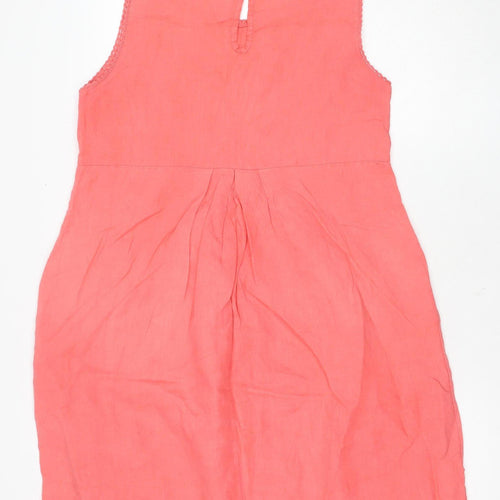 Made in Italy Women's Pink Linen Shift Dress, Size S