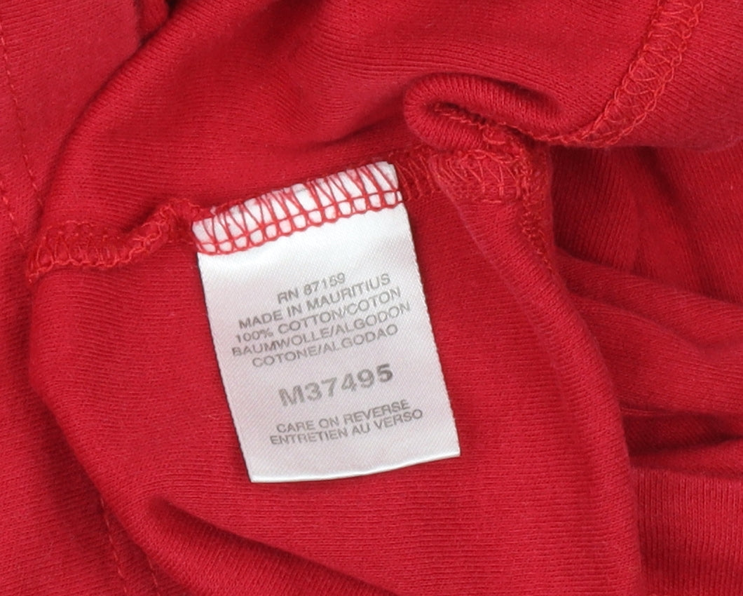 n-x Men's Red V-Neck Short Sleeve T-Shirt, M