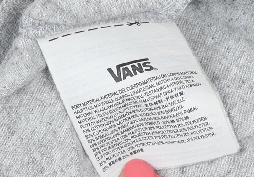 Vans Boys Red Grey 3/4 Sleeve Logo T-Shirt Size M