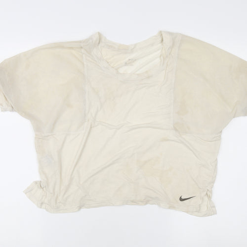 Nike Women's Beige Athletic T-Shirt, Size S
