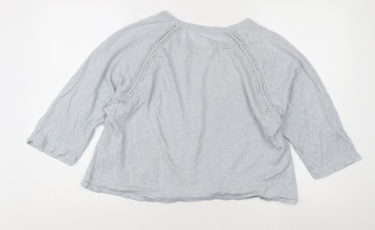 Wrap London Grey Linen Women's 3/4 Sleeve Top