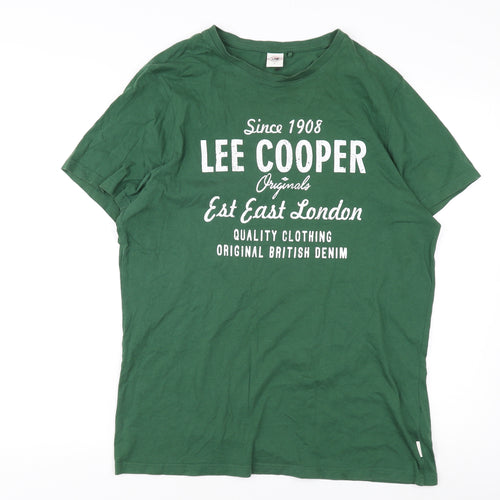 Lee Cooper Men's L Green Graphic Print T-Shirt