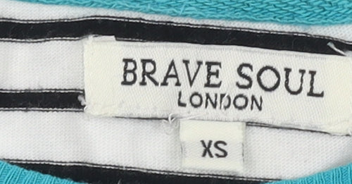 Brave Soul Women's XS Striped Ringer T-Shirt Multicoloured