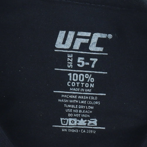 UFC Boys Black Graphic T-Shirt 5-6 Years
