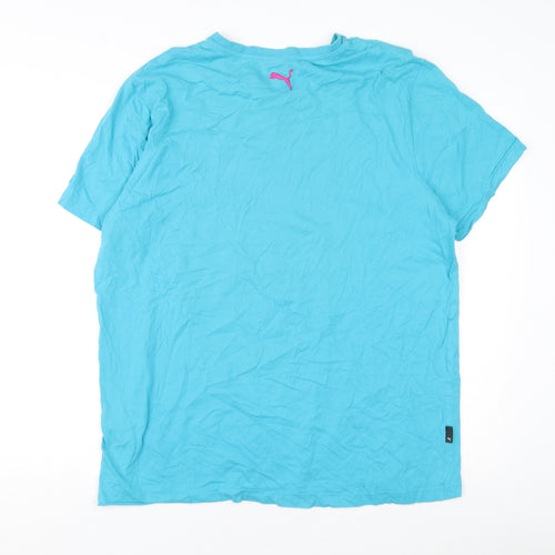Puma Men's XL Blue Graphic T-Shirt, Short Sleeve, Cotton