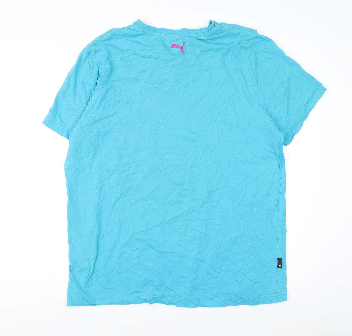 Puma Men's XL Blue Graphic T-Shirt, Short Sleeve, Cotton