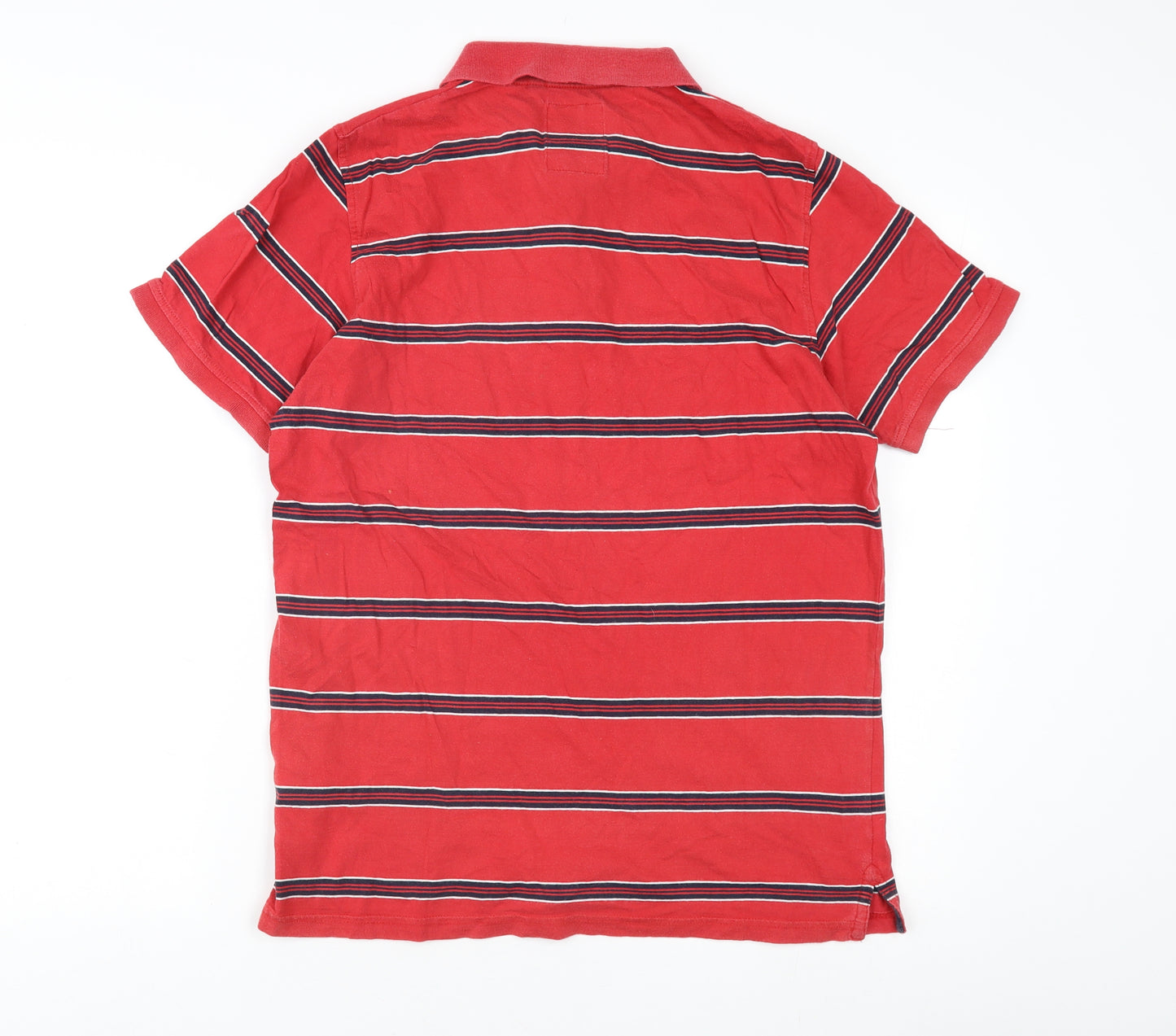 Next Men's Red Striped Polo Shirt Size M