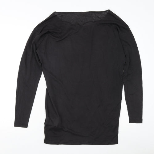 Diesel Women's Black XS Long Sleeve Geometric T-Shirt
