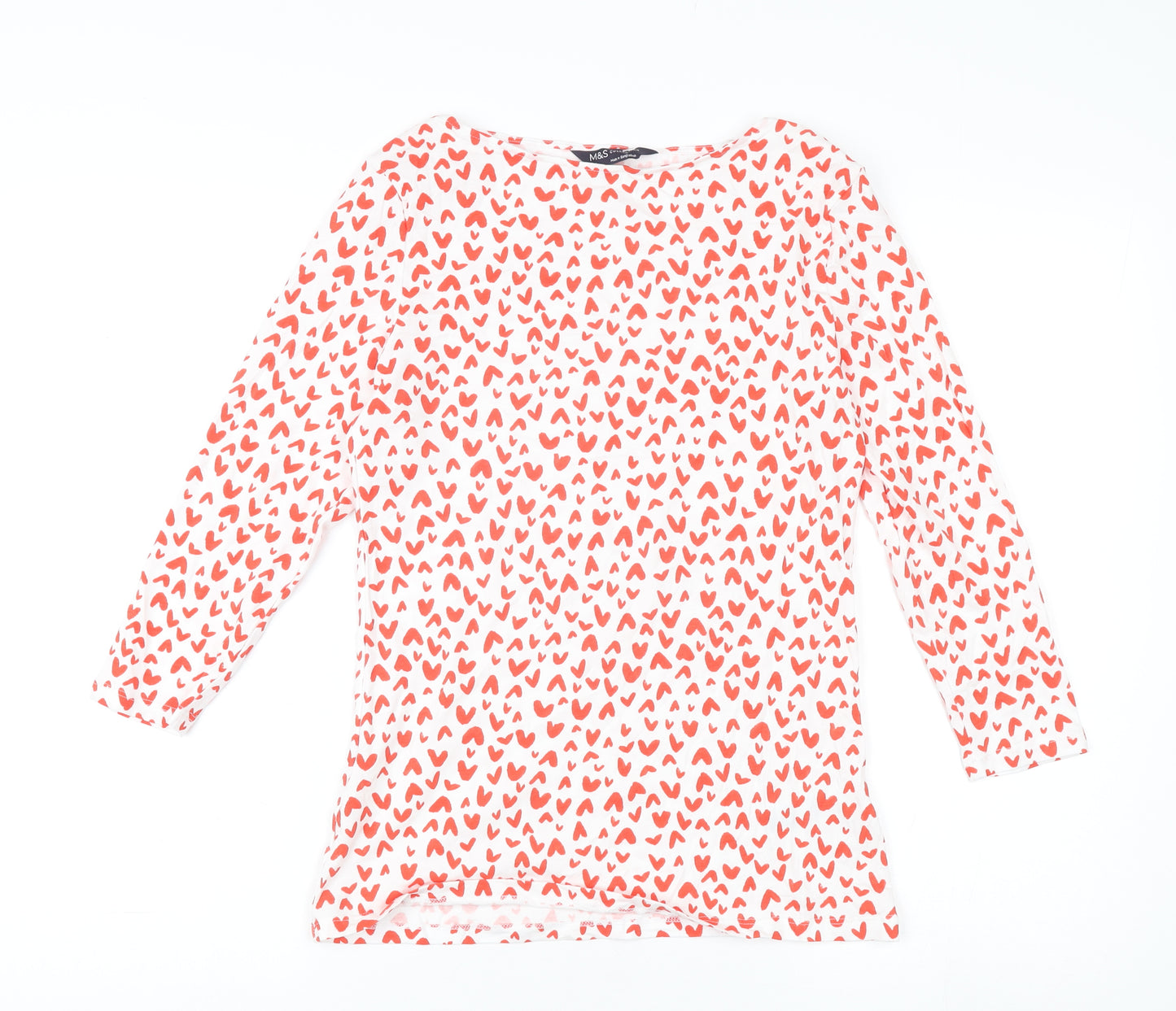 Marks & Spencer Women's White Heart Print T-Shirt