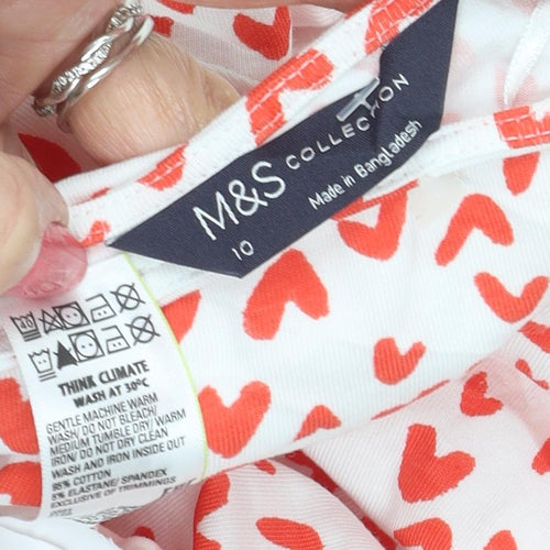 Marks & Spencer Women's White Heart Print T-Shirt