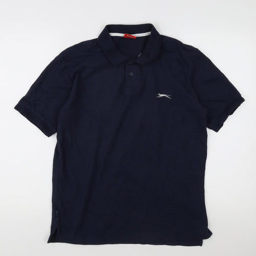 Slazenger Men's Blue Short Sleeve Polo M