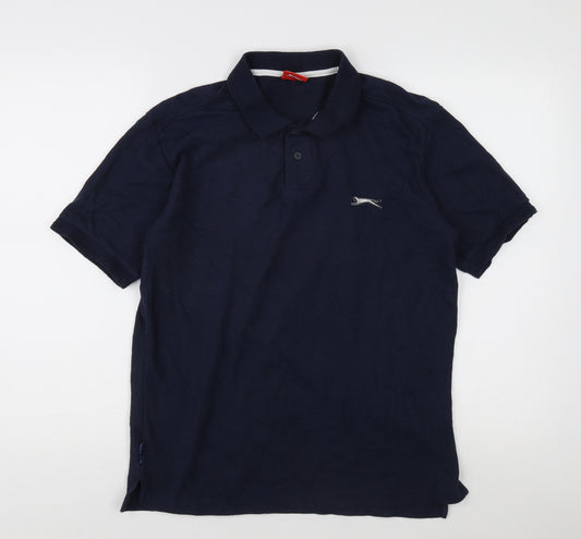 Slazenger Men's Blue Short Sleeve Polo M