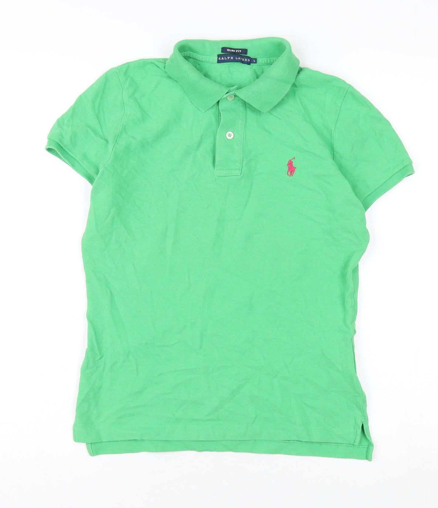 Ralph Lauren Women's Green Slim Fit Polo L