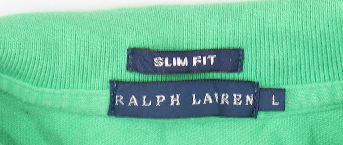 Ralph Lauren Women's Green Slim Fit Polo L