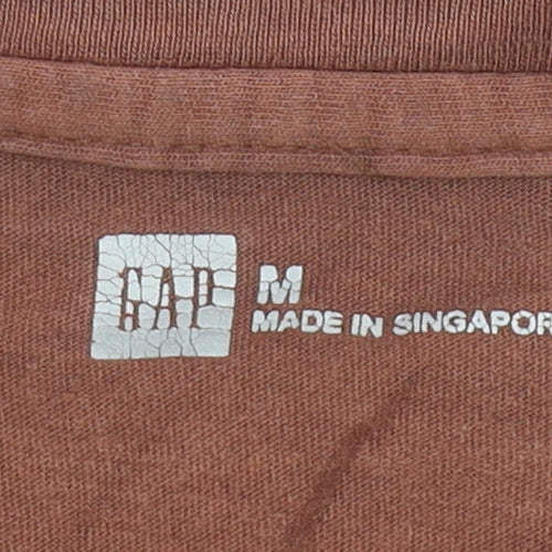 Gap Men's Brown Long Sleeve Crew Neck T-Shirt Medium
