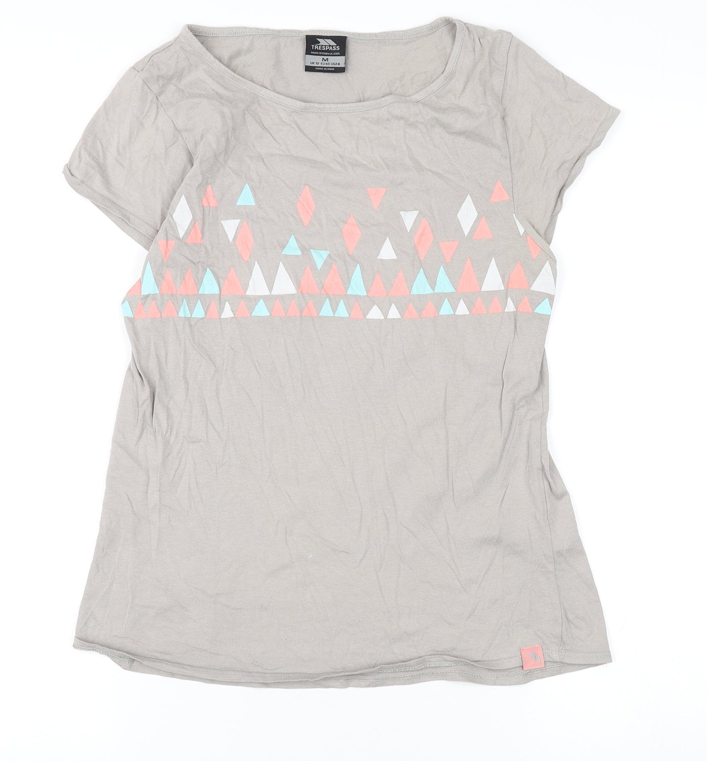 Trespass Women's Beige Geometric T-Shirt Size 12