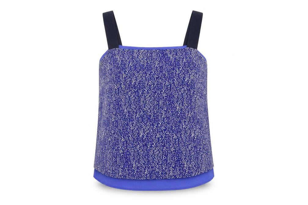 Front view of Next Women's Blue Geometric Camisole, size 14