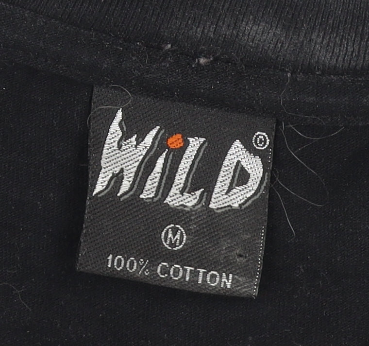 Wild Men's Black M Graphic Biker Wolf T-Shirt