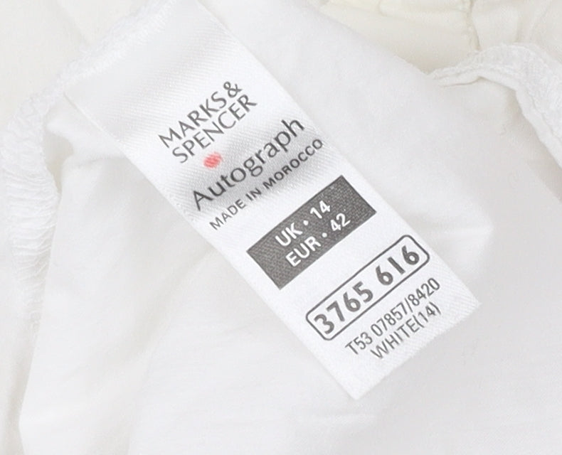 Marks and Spencer Women's White Embroidered Blouse